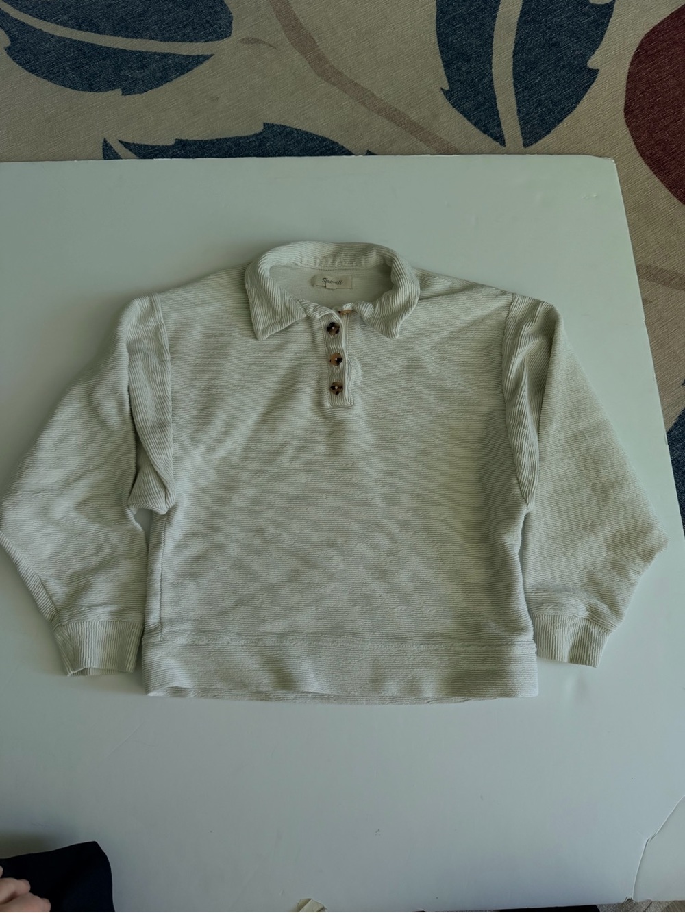 MADEWELL Women's Ottoman Jacquard Polo Top XXSMALL - Picture 2 of 6